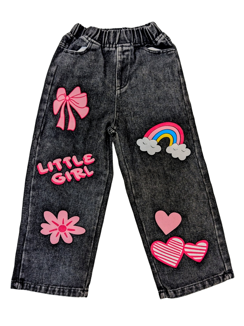 Y2K Fashion Denim Flare Pants For Kids Girl Size (4-5 Years)